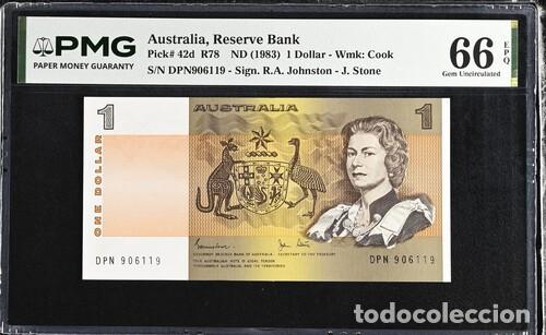 Billetes extranjeros: AUSTRALIA * BILLETE 1 DOLLAR 1983 * PMG-66 EPQ (IC-1505)