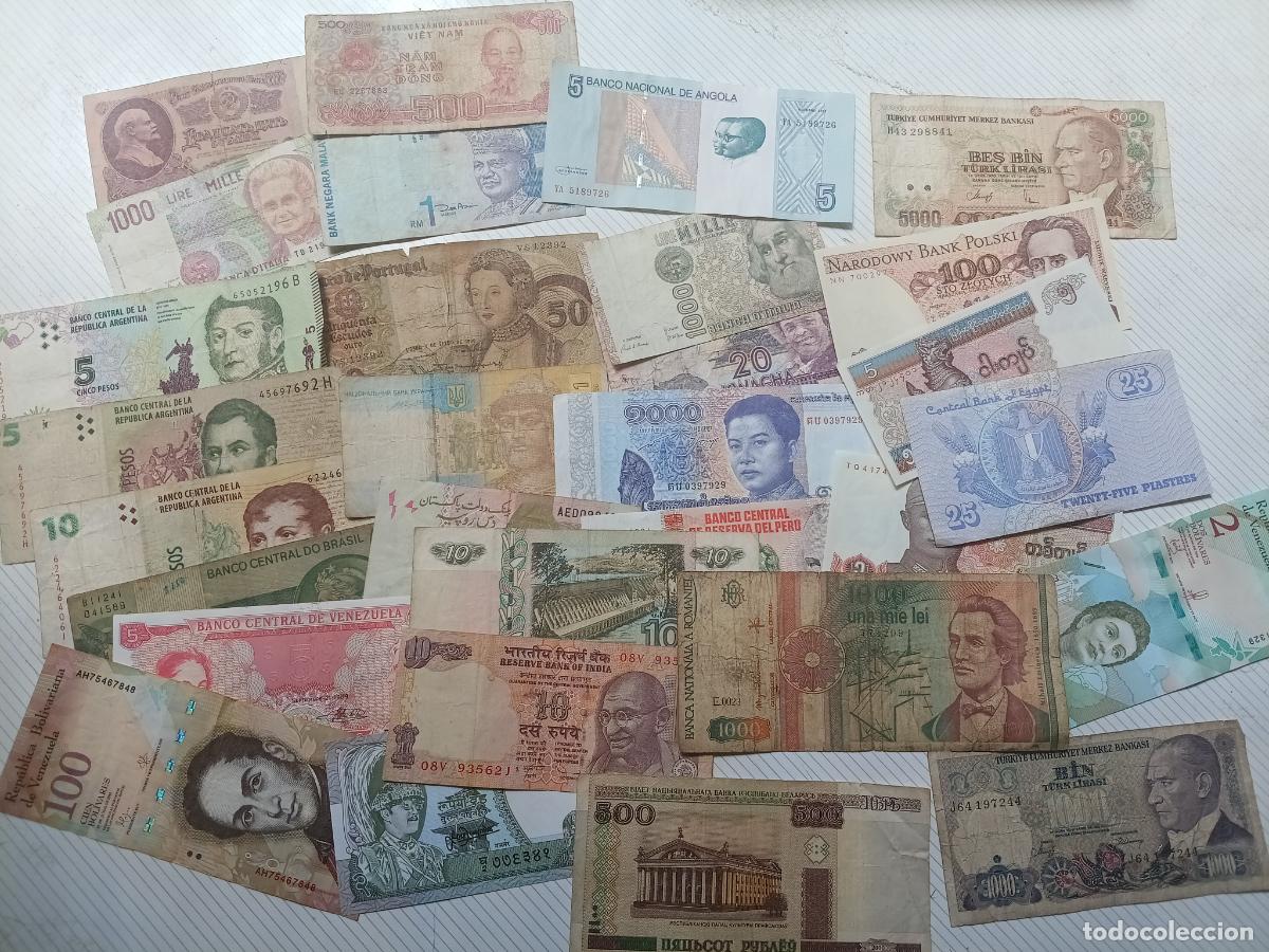Billetes extranjeros: 30 billetes mundiales diferentes
