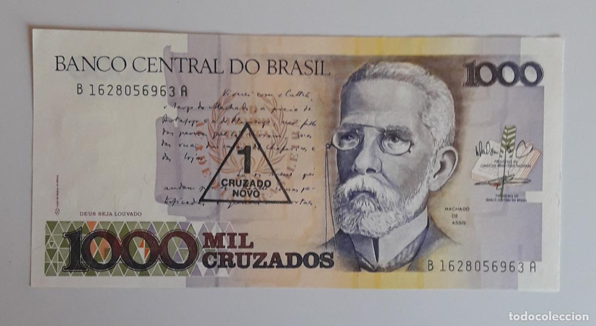 Billetes extranjeros: BILLETE BANCO CENTRAL DO BRASIL...1000 CRUZADOS...SIN CIRCULAR.