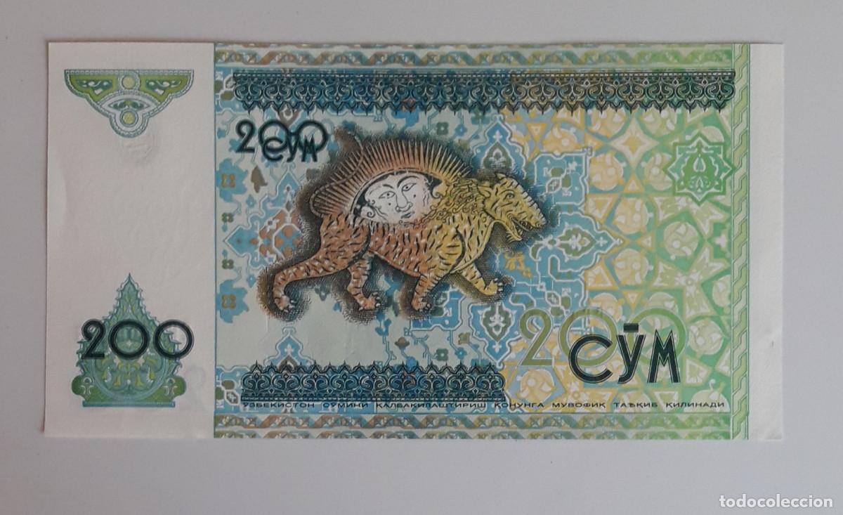 Billetes extranjeros: BILLETE DE UZBEQUISTAN...200 SOM...SIN CIRCULAR.