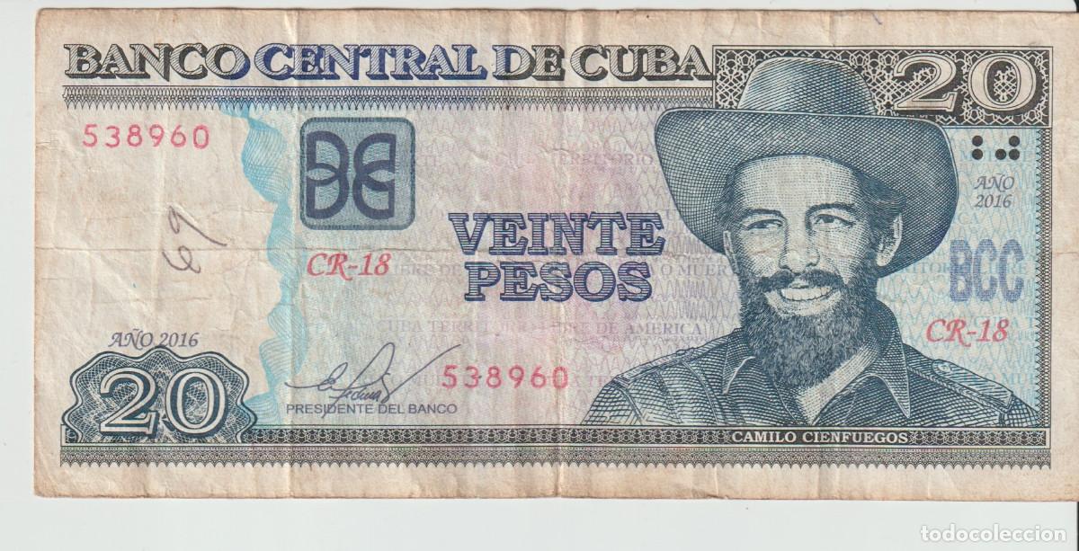 Billetes extranjeros: BILLETE 20 PESOS CUBA