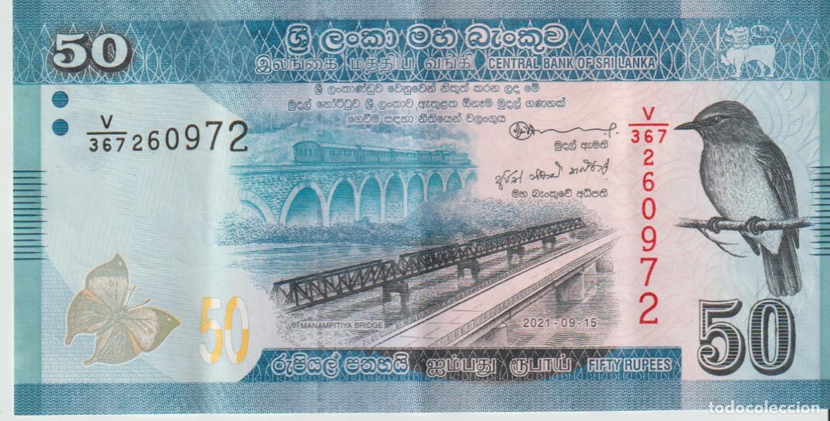 Billetes extranjeros: BILLETE 50 RUPIAS SRI LANKA - Foto 1