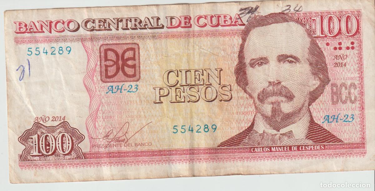 Billetes extranjeros: BILLETE 100 PESOS CUBA