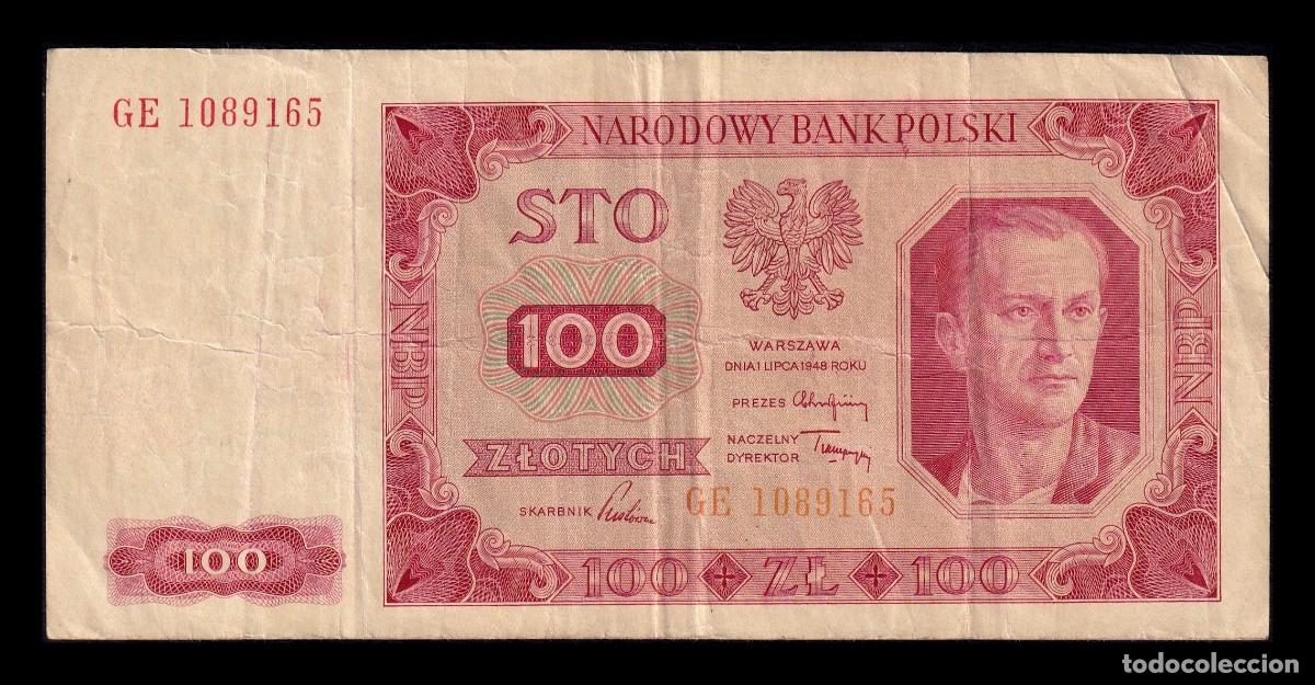 Billetes extranjeros: Polonia 100 Zlotych 1948 Pick 139a(2) Mbc Vf