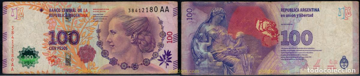 Billetes extranjeros: 10988 ARGENTINA 2025 ARGENTINA 100 PESOS COMMEMORATIVE EVA PER&Oacute;N 2012 (2015)