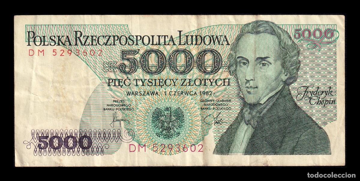 Billetes extranjeros: Polonia 5000 Zlotych 1982 Pick 150a SC- aUNC
