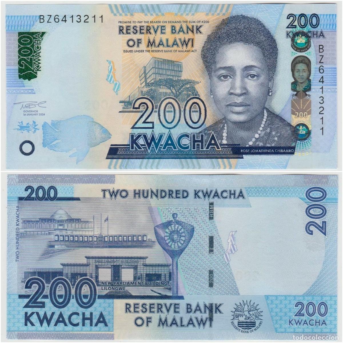 Billetes extranjeros: Malawi 200 Kwacha 2024 Sin Circular