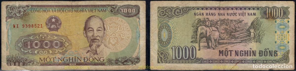 Billetes extranjeros: 10971 VIETNAM 1988 1000 DONG VIETNAM 1988 TACO DE 100 BILLETES