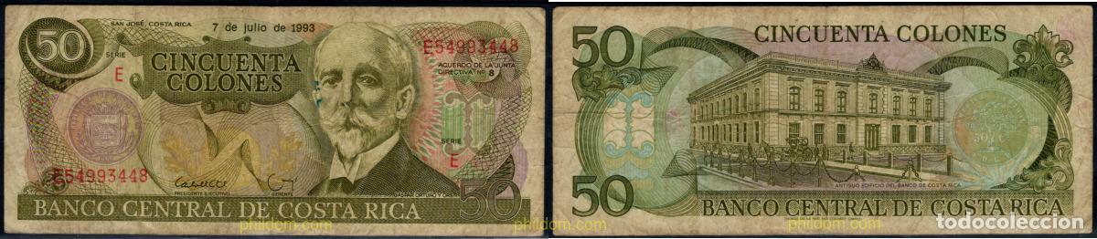 Billetes extranjeros: 10972 COSTA RICA 1992 COSTA RICA 50 COLONES 1992