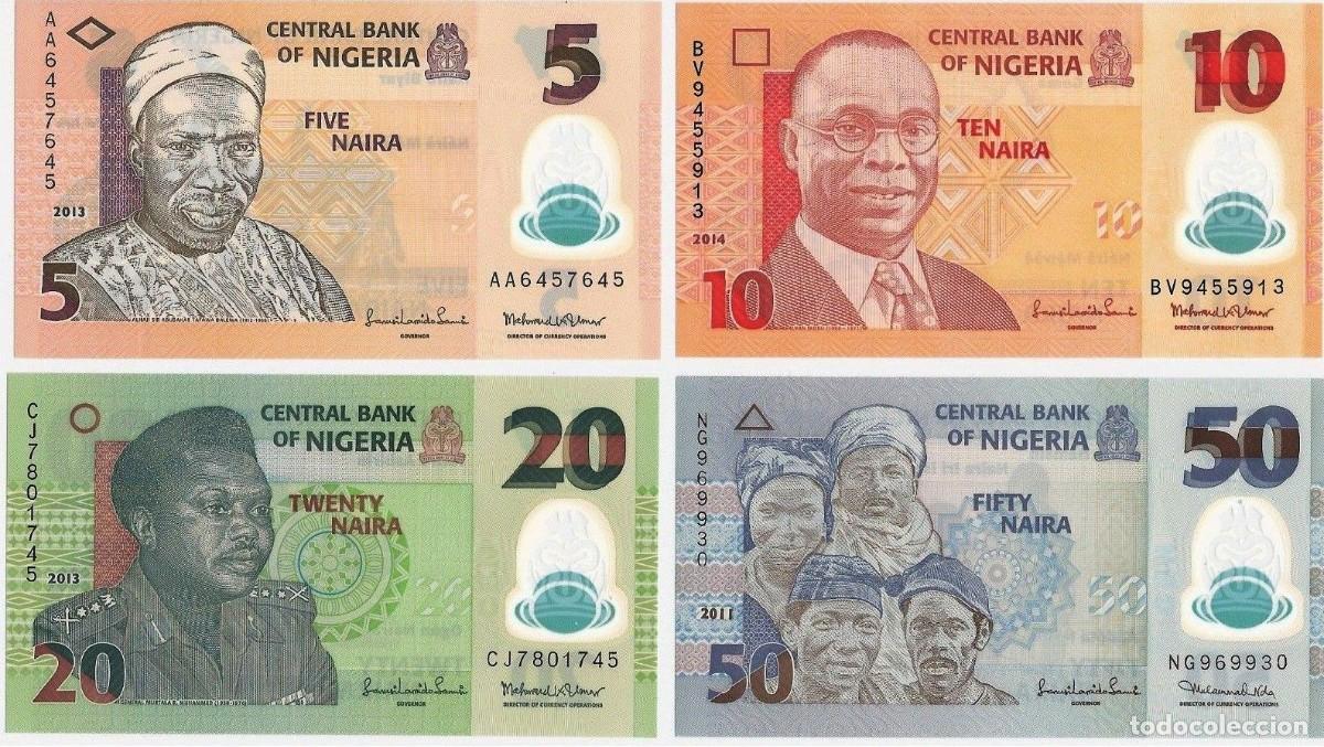 Billetes extranjeros: NIGERIA SET 4 PCS 5 10 20 50 NAIRA 2021-2025 POLIMEROS SIN CIRCULAR