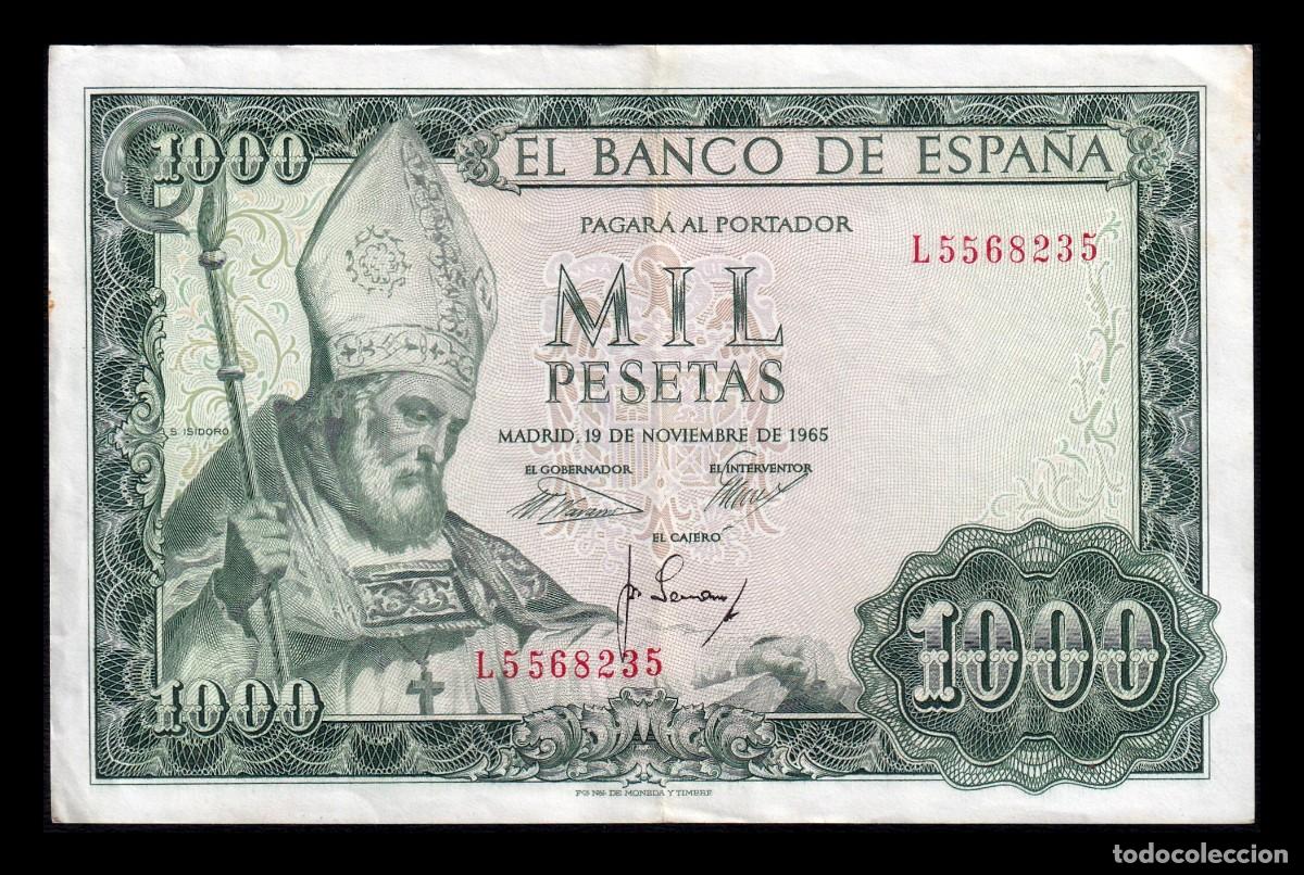 Billetes extranjeros: Espa&ntilde;a 1000 Pesetas San Isidoro 1965 Pick 151 Serie L Mbc Vf