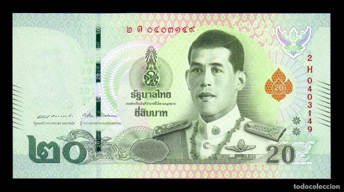 Billetes extranjeros: Tailandia 20 Baht Rama X 2018 Pick 135b(1-3) Sc Unc