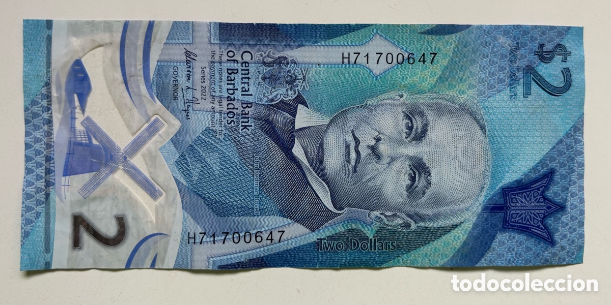 Billetes extranjeros: Billete BARBADOS 2 Dolares 2022. Polimero