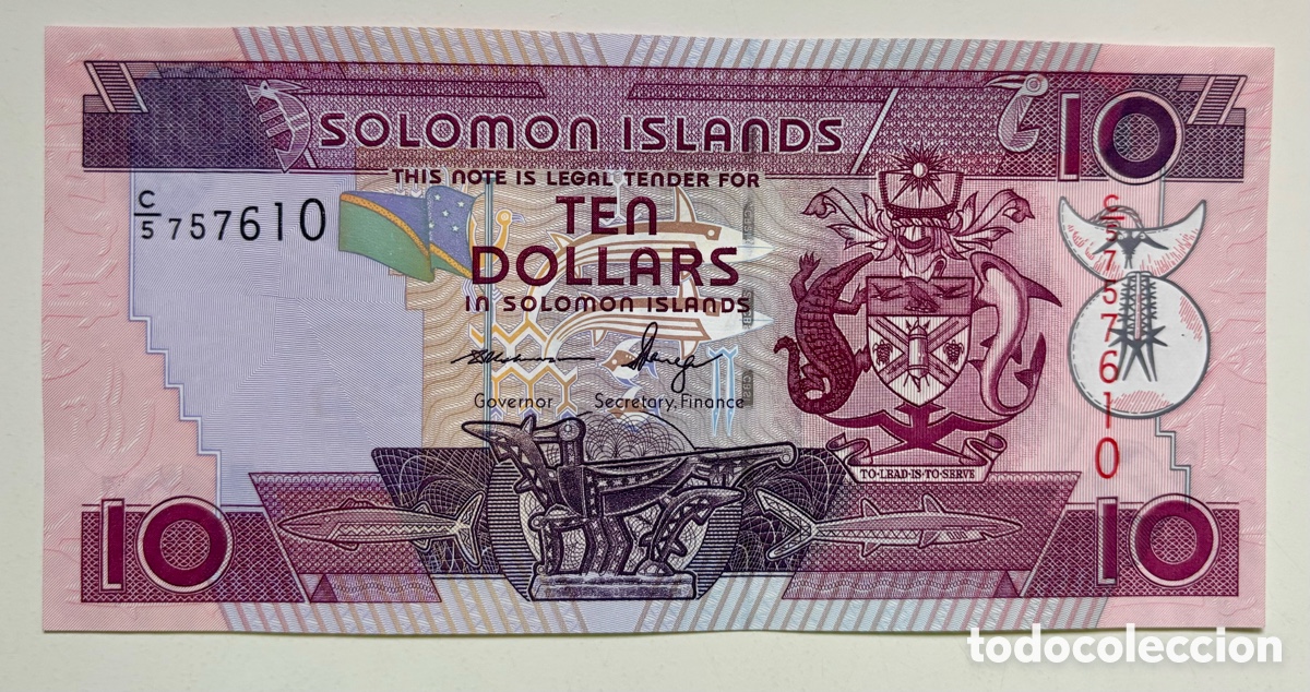 Billetes extranjeros: Billete ISLAS SALOMON 10 Dolares (2009) SC. Salomon Dollars