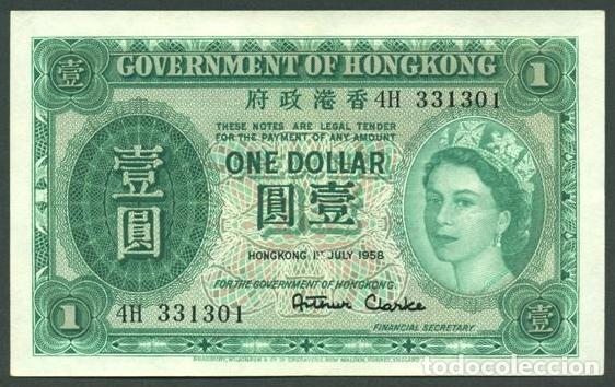 Banconote internazionali: HONG KONG. 1 $ 1.7. 1958. Pick 324Ab