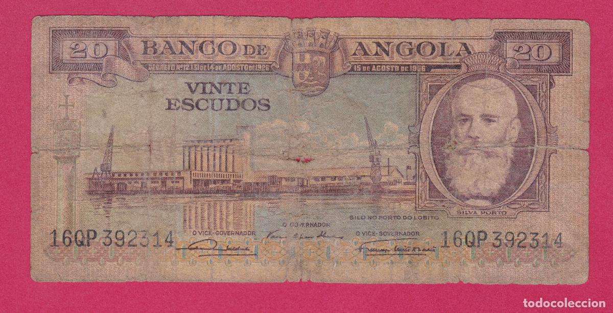 Billetes extranjeros: Angola. Billete de 20 Escudos. A&ntilde;o 1956. Pick 87. N# 221643