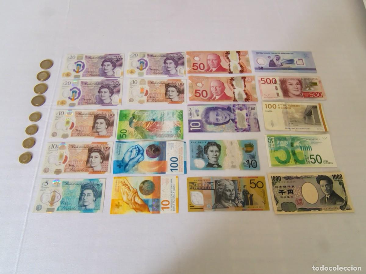 Billetes extranjeros: BILLETES INTERNACIONALES DE 9 PAISES (FRANCOS SUIZOS, LIBRAS ESTERLINAS....)