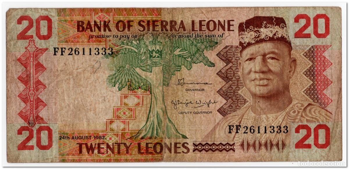 Billetes extranjeros: SIERRA LEONE,20 LEONES,1982,P.14a,FINE