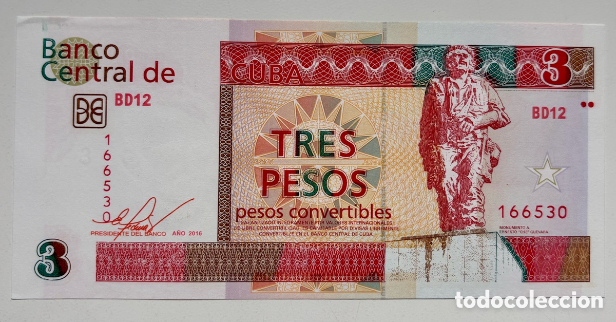 Billetes extranjeros: Billete CUBA 3 Pesos Convertibles 2016 SC-