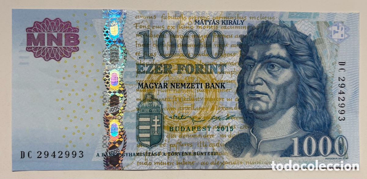 Billetes extranjeros: Billete HUNGRIA 1000 Florines 2015. Forint