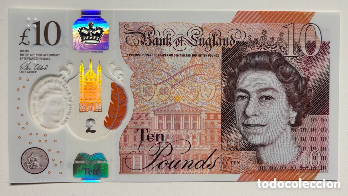 Billetes extranjeros: Billete INGLATERRA 10 Libras 2016 SC Polimero Pounds UK Reino Unido