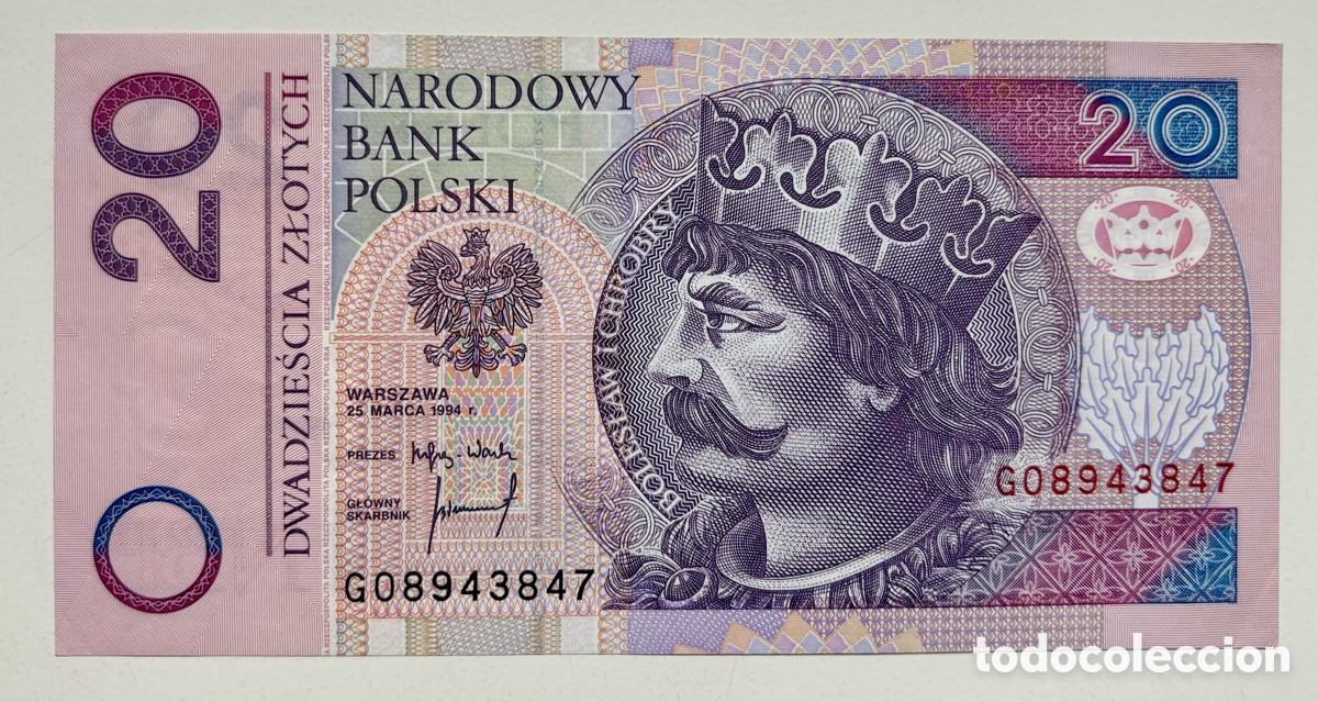 Billetes extranjeros: Billete POLONIA 20 Zlotych 1994 SC-
