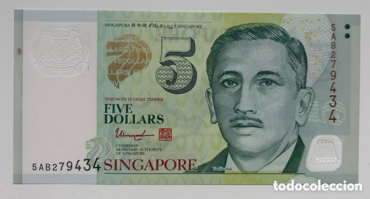 Billetes extranjeros: Billete SINGAPUR 5 D&oacute;lares (2018) SC. Polimero
