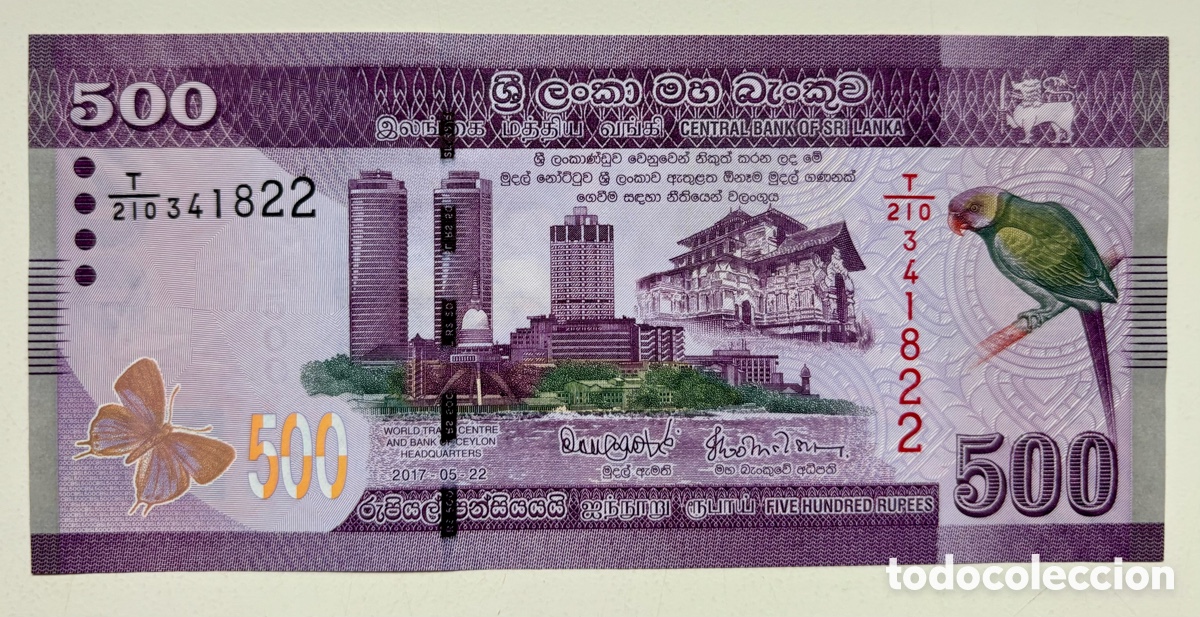 Billetes extranjeros: Billete SRI LANKA 500 Rupias 2017 SC. Rupees