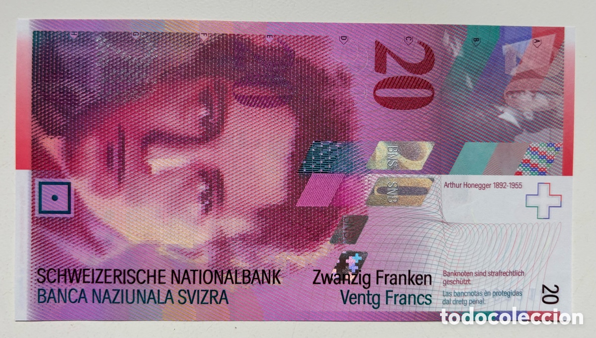 Billetes extranjeros: Billete SUIZA 20 Francos (2012) SC. Francs