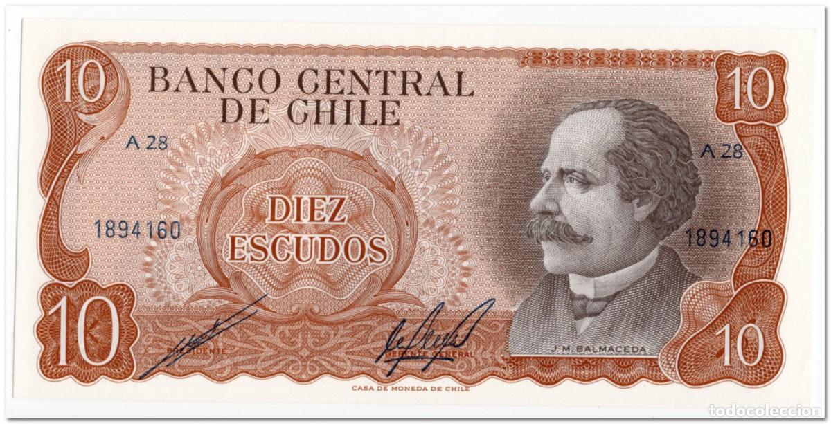 Billetes extranjeros: CHILE,10 ESCUDOS,1967-76,P.143,UNC