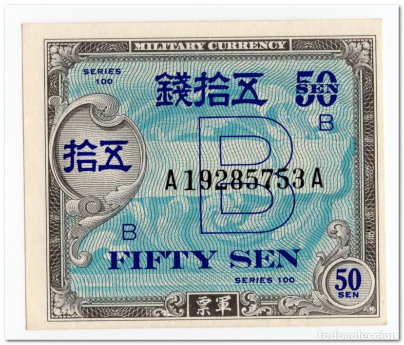 Billetes extranjeros: JAPAN,MILITARY CURRENCY,50 SEN,1945,P.65,UNC