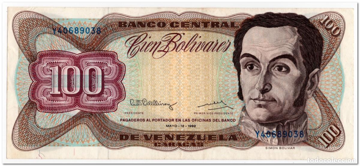 Billetes extranjeros: VENEZUELA,100 BOLIVARES,1992,P.66e,XF