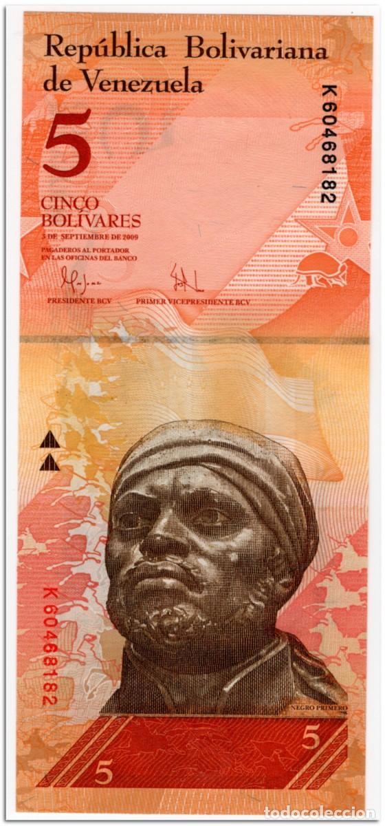 Billetes extranjeros: VENEZUELA,5 BOLIVARES,2009,P.89,UNC