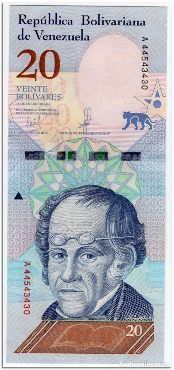 Billetes extranjeros: VENEZUELA,20 BOLIVARES,2018,P.104,UNC