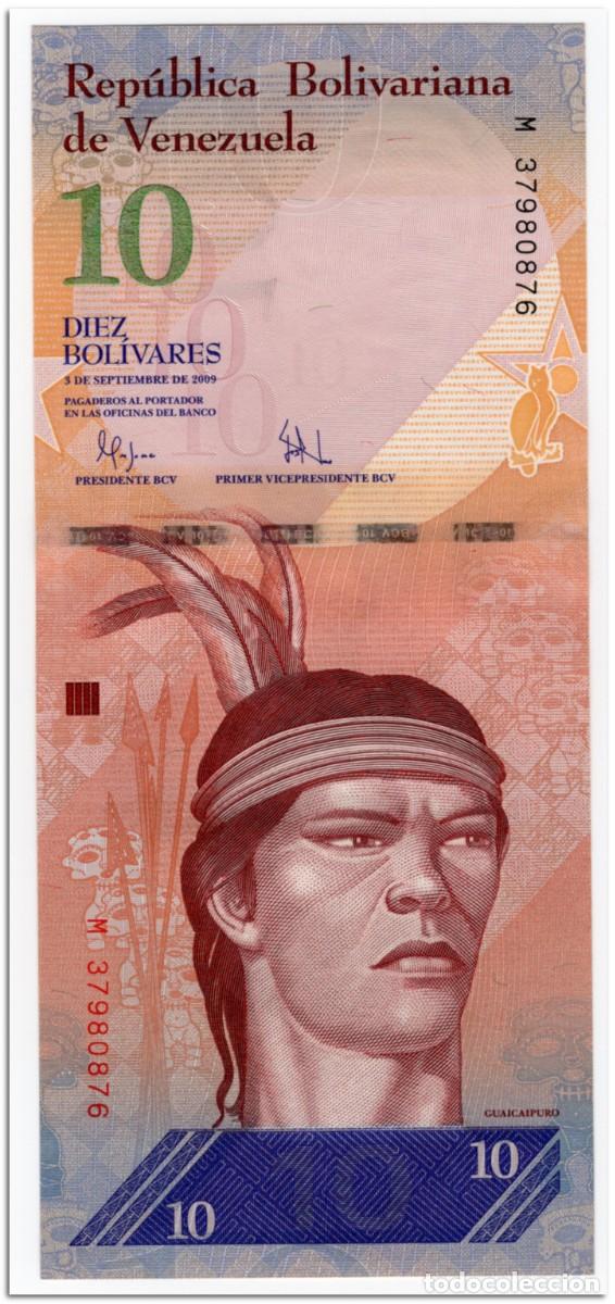 Billetes extranjeros: VENEZUELA,10 BOLIVARES,2009,P.90b,UNC