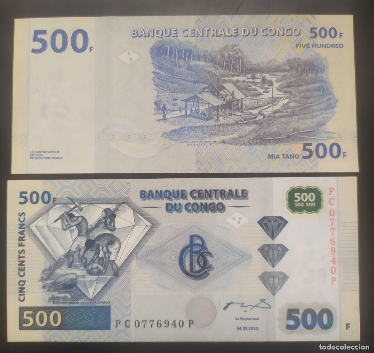 Billetes extranjeros: CONGO RP. DEMOCRATICA: 500 francos 2002.SC.UNC. PK. # 96