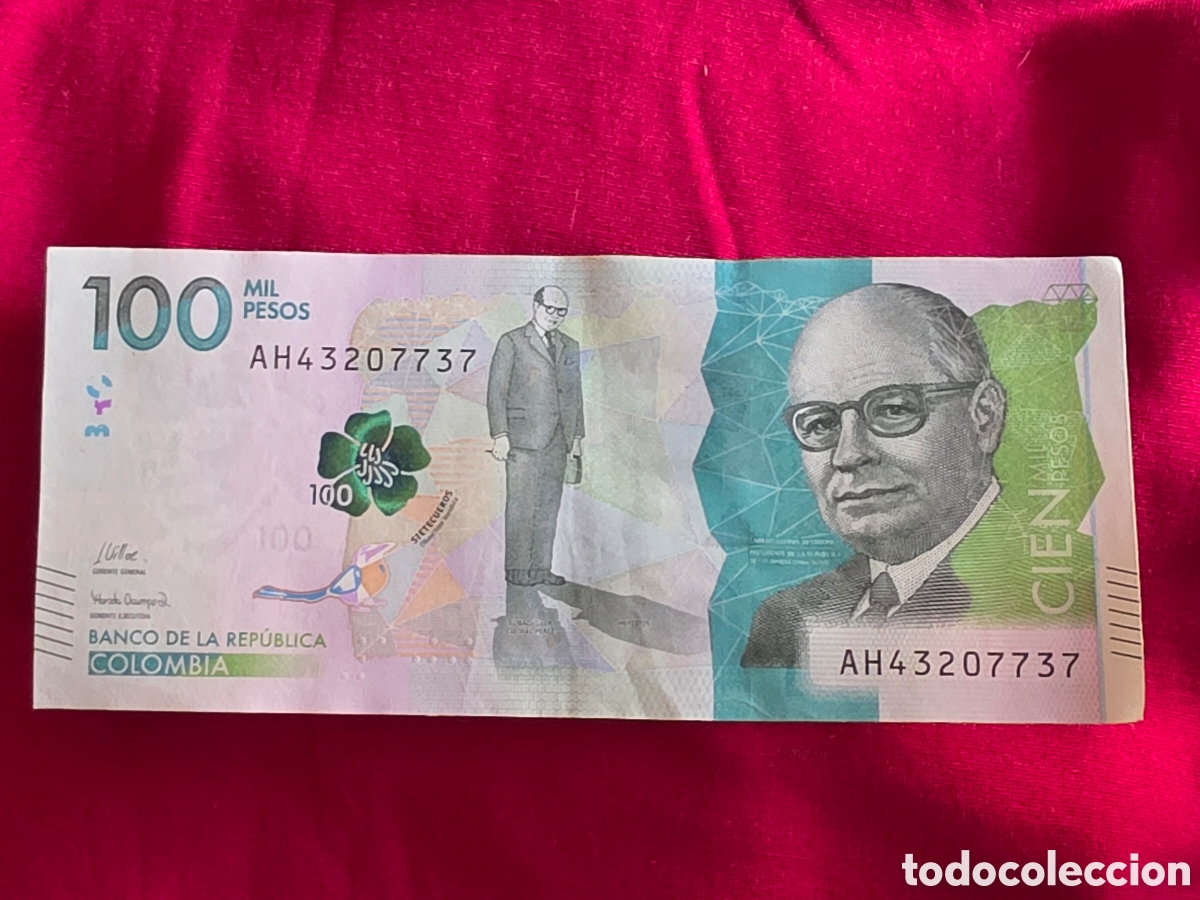 Billetes extranjeros: BILLETE 100000 PESOS COLOMBIA