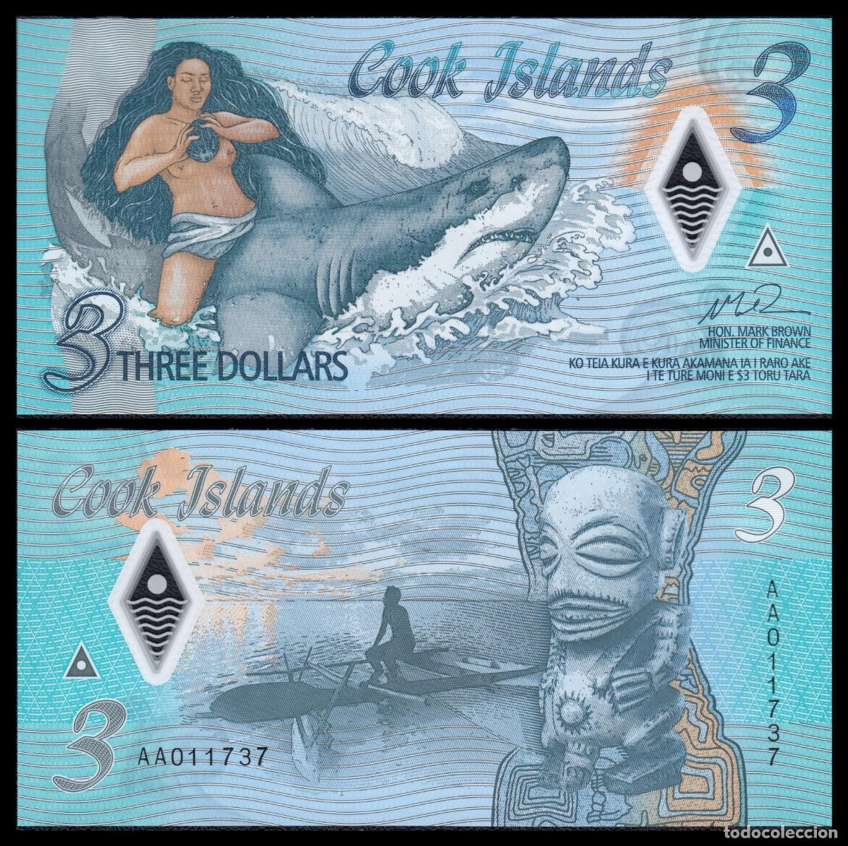 Billetes extranjeros: Islas Cook 3 Dollars ND 2021 Pick 11 SC