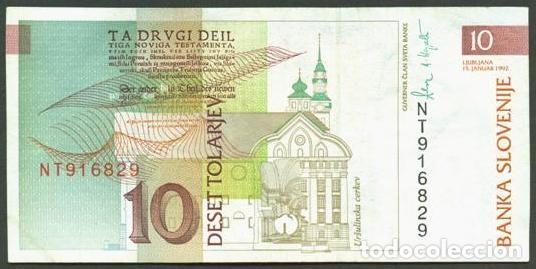 Billetes extranjeros: ESLOVENIA. 10 tolarjev 15.1. 1992. Pick 11.