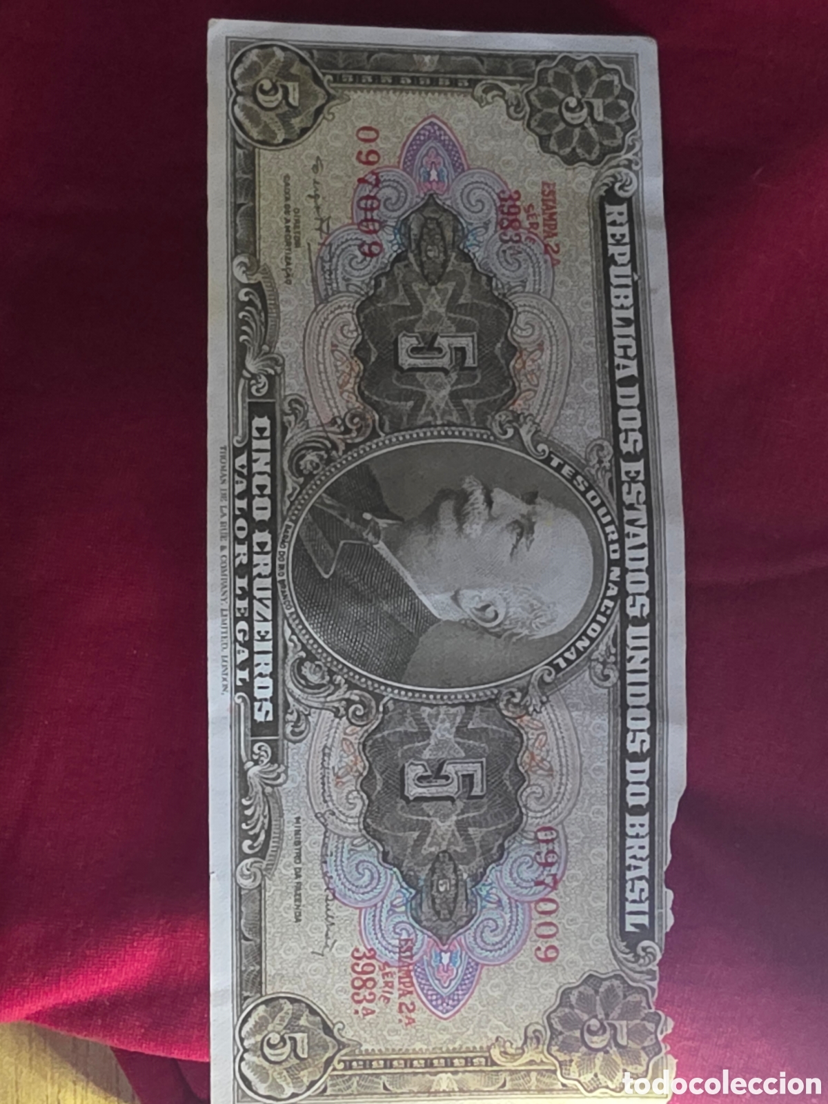 Billetes extranjeros: BILLETE 5 CRUZEIROS BRASIL