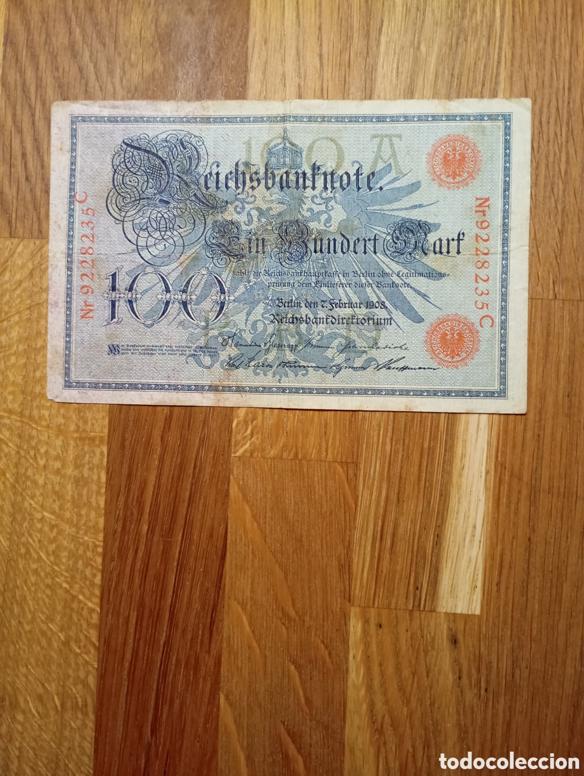 Billetes extranjeros: Billete de 100 marcos alemanes de 1908