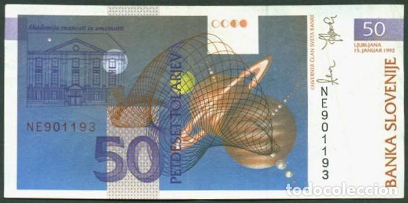 Notas Internacionais: ESLOVENIA. 50 tolarjev 15.1. 1992. Pick 13.