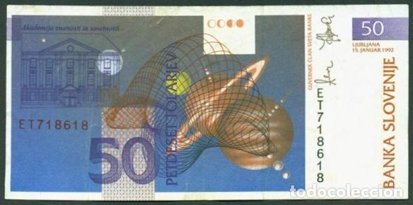 Notas Internacionais: ESLOVENIA. 50 tolarjev 15.1. 1992. Pick 13.