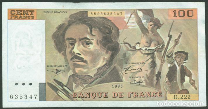 Notas Internacionais: FRANCIA. 100 francs 1993. Delacroix. Pick 154g.