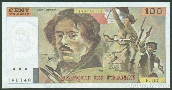 Notas Internacionais: FRANCIA. 100 francs 1990. Delacroix. Pick 154e.