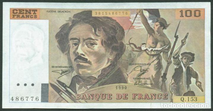 Notas Internacionais: FRANCIA. 100 francs 1990. Delacroix. Pick 154e.