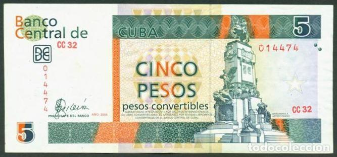 Billetes extranjeros: CUBA. 5 pesos convertibles 2006.