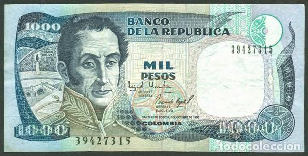 Billetes extranjeros: COLOMBIA. 1000 pesos 2.10. 1995. Pick 438. Impresora IBSFB.