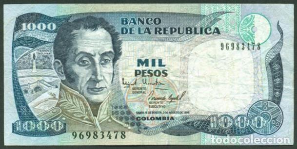 Billetes extranjeros: COLOMBIA. 1000 pesos 2.8. 1995. Pick 438. Impresora IBSFB.