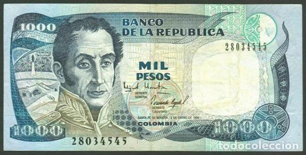 Billetes extranjeros: COLOMBIA. 1000 pesos 3.1. 1994. Pick 438. Impresora IBSFB.